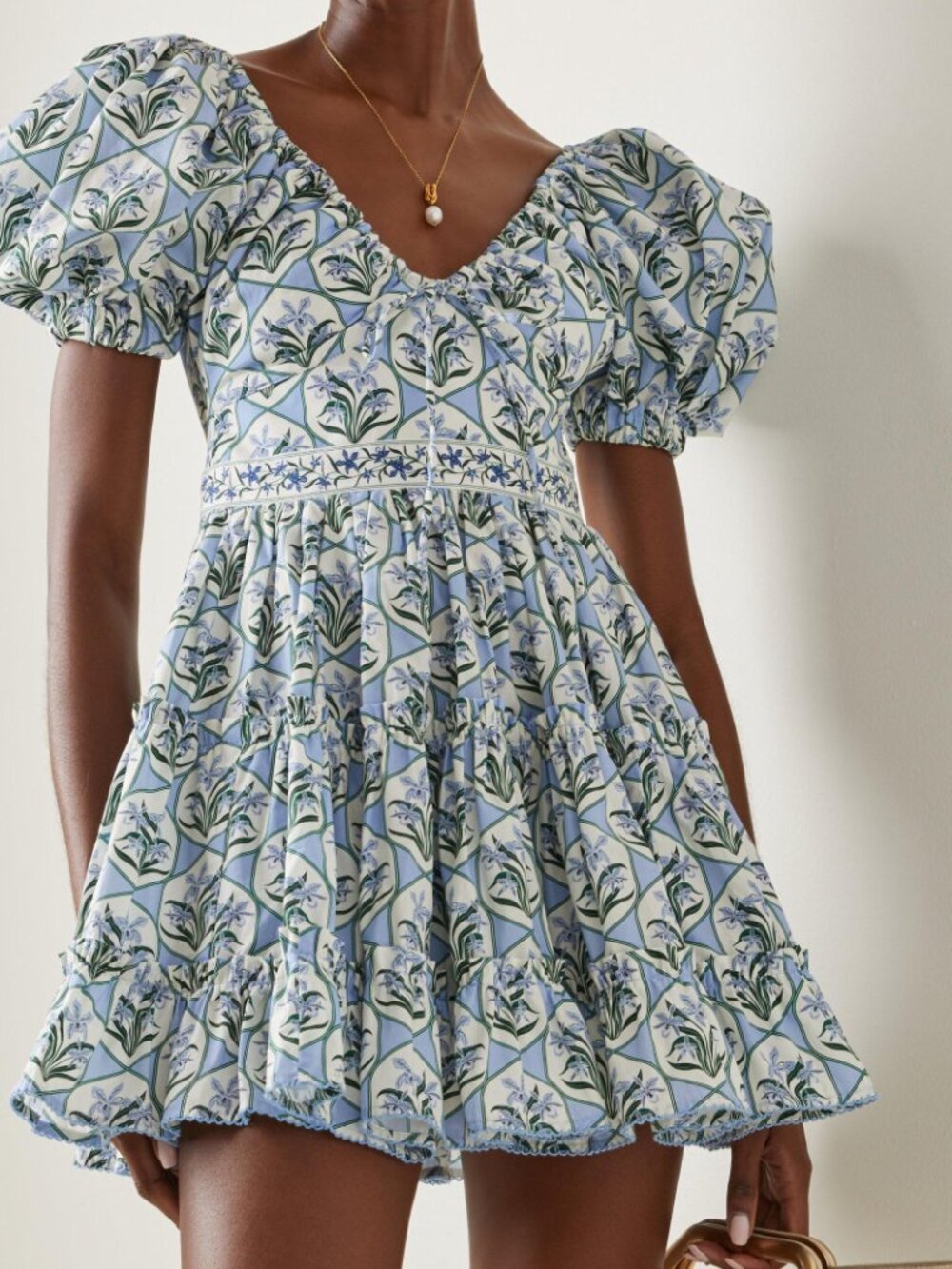 Agua by Agua Bendita Manzanilla Cotton Mini Dress